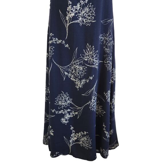 Carly Jean Off The Shoulder Midi Dress Ruffled Floral Navy Blue White Size Small - Picture 5 of 8